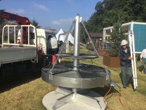 メッツァビレッジ様におしゃれな溶岩焼きバーベキューグリルを納入2